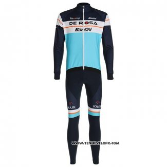 2020 Maillot Cyclisme De Rose Azur Manches Longues et Cuissard