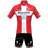 2021 Maillot Cyclisme Deceuninck Quick Step Champion Danemark Manches Courtes et Cuissard