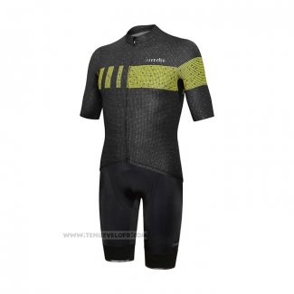 2021 Maillot Cyclisme RH+ Noir Jaune Manches Courtes et Cuissard