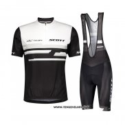 2021 Maillot Cyclisme Scott Blanc Noir Manches Courtes et Cuissard