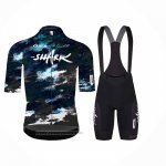 2024 Maillot Cyclisme Q36.5 Bleu Noir Manches Courtes et Cuissard