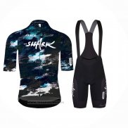 2024 Maillot Cyclisme Q36.5 Bleu Noir Manches Courtes et Cuissard