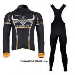 2009 Maillot Ciclismo Trek Noir et Jaune Manches Longues et Cuissard