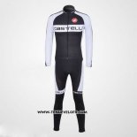 2011 Maillot Ciclismo Castelli Blanc et Noir Manches Longues et Cuissard