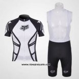 2011 Maillot Ciclismo Fox Blanc et Noir Manches Courtes et Cuissard