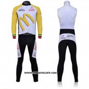 2011 Maillot Ciclismo McDonalds Blanc et Jaune Manches Longues et Cuissard