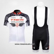 2012 Maillot Ciclismo Trek Blanc et Gris Manches Courtes et Cuissard