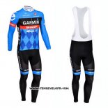 2013 Maillot Ciclismo Garmin Sharp Bleu Manches Longues et Cuissard