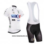 2014 Maillot Ciclismo FDJ Lider Blanc Manches Courtes et Cuissard