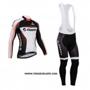 2014 Maillot Ciclismo Giant Blanc et Noir Manches Longues et Cuissard