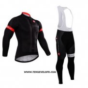 2015 Maillot Ciclismo Castelli Fonce Noir Manches Longues et Cuissard