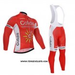 2015 Maillot Ciclismo Cofidis Rouge Manches Longues et Cuissard