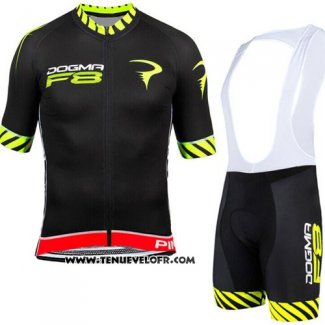 2015 Maillot Ciclismo Pinarello Noir et Jaune Manches Courtes et Cuissard