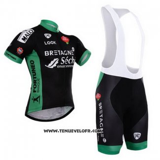 2015 Maillot Ciclismo Seche Noir et Vert Manches Courtes et Cuissard