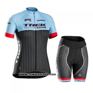 2015 Maillot Ciclismo Trek Bleu et Noir Manches Courtes et Cuissard