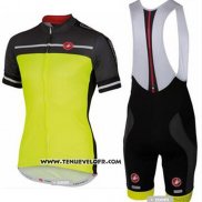 2016 Maillot Ciclismo Castelli Jaune et Gris Manches Courtes et Cuissard