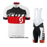 2016 Maillot Ciclismo Scott Blanc Rouge Manches Courtes et Cuissard