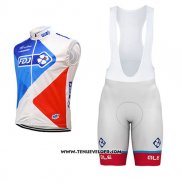 2017 Gilet Coupe-vent FDJ Bleu et Rouge