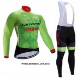 2017 Maillot Ciclismo Cannondale Drapac Vert Manches Longues et Cuissard