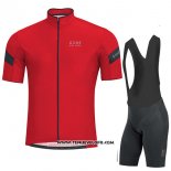 2017 Maillot Ciclismo Gore Bike Wear Power Rouge Manches Courtes et Cuissard