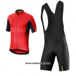 2017 Maillot Ciclismo Mavic Rouge Manches Courtes et Cuissard