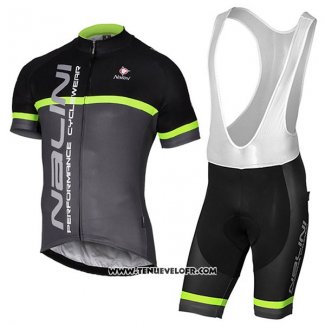 2017 Maillot Ciclismo Nalini Brivio Noir et Gris Manches Courtes et Cuissard