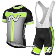 2017 Maillot Ciclismo Nalini Navision Vert et Gris Manches Courtes et Cuissard