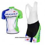 2017 Maillot Ciclismo Nuckily Blanc et Vert Manches Courtes et Cuissard