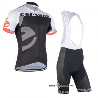 2018 Maillot Ciclismo Cervelo Gris Noir Manches Courtes et Cuissard