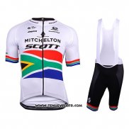 2018 Maillot Ciclismo Mitchelton Scott Champion Afrique Du Sud Manches Courtes et Cuissard