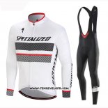 2018 Maillot Ciclismo Specialized Blanc Manches Longues et Cuissard
