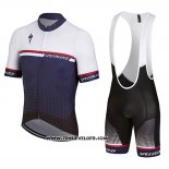 2018 Maillot Ciclismo Specialized Blanc Violet Manches Courtes et Cuissard