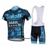2018 Maillot Ciclismo Tinkoff Saxo Bank Bleu Manches Courtes et Cuissard