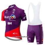 2019 Maillot Ciclismo Burgos BH Violet Rouge Manches Courtes et Cuissard