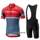 2019 Maillot Ciclismo Castelli Free AR 4.1 Rouge Gris Manches Courtes et Cuissard