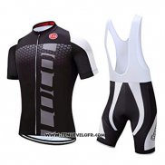 2019 Maillot Ciclismo Coconut Ropamo Noir Gris Manches Courtes et Cuissard