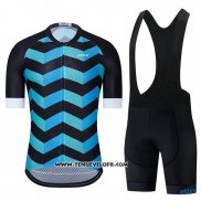 2019 Maillot Ciclismo Etixxl Bleu Noir Manches Courtes et Cuissard