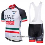 2019 Maillot Ciclismo UCI Mondo Champion UAE Blanc Noir Rouge Manches Courtes et Cuissard