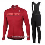 2020 Maillot Ciclismo Femme Sportful Rouge Manches Longues et Cuissard