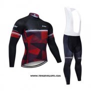 2020 Maillot Ciclismo Northwave Noir Rouge Manches Longues et Cuissard