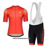 2020 Maillot Ciclismo Scott Rouge Manches Courtes et Cuissard