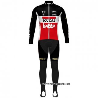 2020 Maillot Cyclisme Lotto Soudal Noir Blanc Rouge Manches Longues et Cuissard(1)