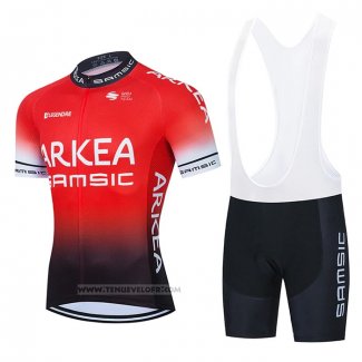 2021 Maillot Cyclisme Arkea Samsic Rouge Noir Manches Courtes et Cuissard