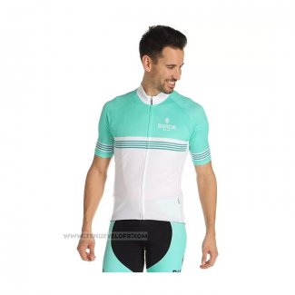 2021 Maillot Cyclisme Bianchi Blanc Vert Manches Courtes et Cuissard(2)