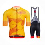 2021 Maillot Cyclisme Castelli Jaune Orange Manches Courtes et Cuissard