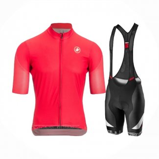 2021 Maillot Cyclisme Castelli Profond Rose Manches Courtes et Cuissard