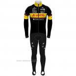 2021 Maillot Cyclisme Lotto-Kern Haus Noir Jaune Manches Longues et Cuissard