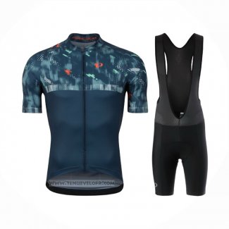 2021 Maillot Cyclisme Pearl Izumi Bleu Vert Manches Courtes et Cuissard