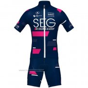 2021 Maillot Cyclisme SEG Racing Academy Fonce Bleu Fuchsia Manches Courtes et Cuissard