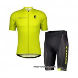 2021 Maillot Cyclisme Scott Jaune Manches Courtes et Cuissard(1)